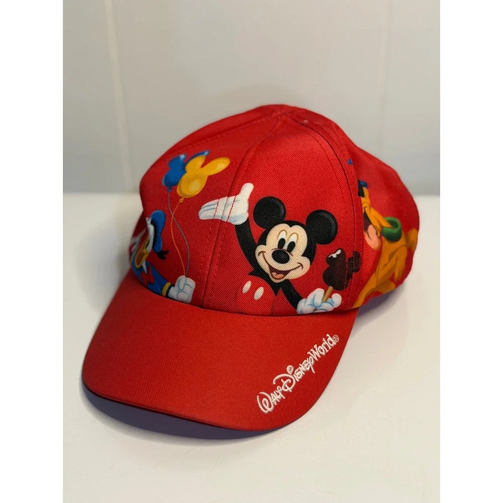 Disney Parks Mickey Mouse Baseball Hat Red Walt Disney World Pluto Donald‎ Duck
